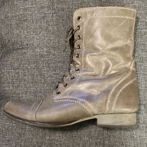Grey Steve Madden combat boots